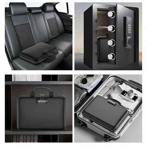 🔐 Hard-Shell Fireproof & Waterproof Document Organizer with Lock