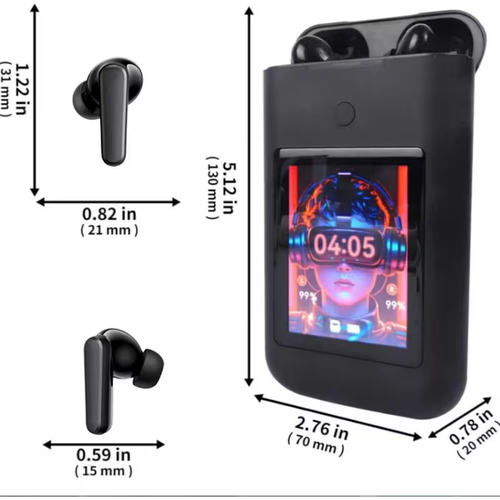 New 3-in-1 Wireless Earbuds with LED Touch Screen, HiFi Stereo, Multiple EQ Modes, 5000mAh Large Battery, Perfect for Travel, Outdoor Use & Work