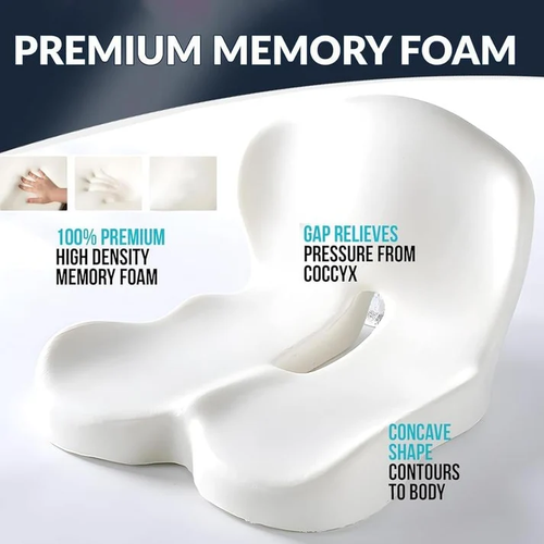 Non-slip memory foam seat – Sciatica relief, breathable cover & universal support! 🚗🪑
