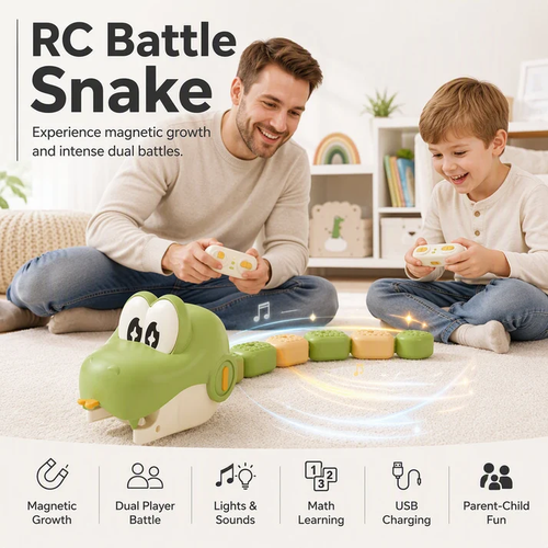 🐍2.4G Wireless Remote Control Magnetic Snake Battle Game-USB Rechargeable RC Game with Long Battery Life