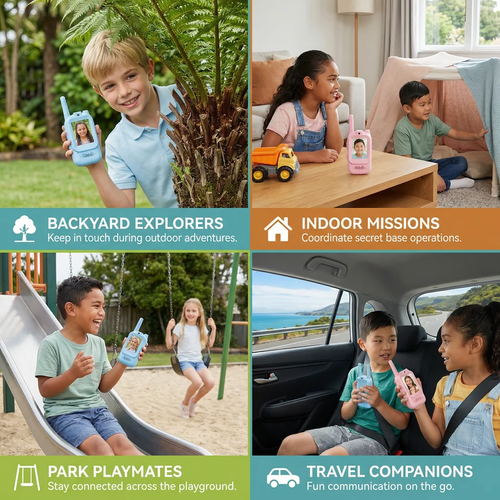 Kids Video Walkie Talkie Set (2-Pack) – Intercom with Camera & Screen