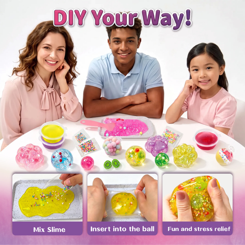 DIY Fried Ice Squishy Toy Kit with Cat Claw Design for Kids