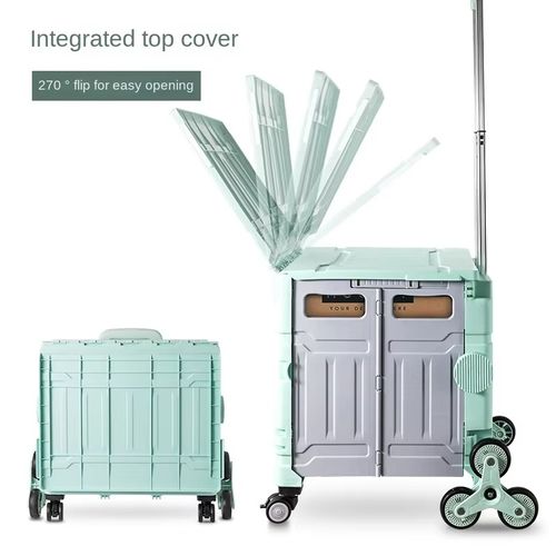 8-wheel Folding Portable Utility Rolling Cart with Large Storage Capacity