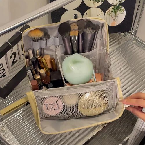 Standing Waterproof Makeup Bag – Portable, Large Capacity