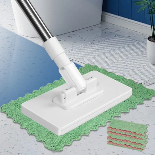 💧Disposable Dust Mop with 4 Reusable Cloths✨ Lightweight Floor Dusting Mop For Hardwood Tile Floors