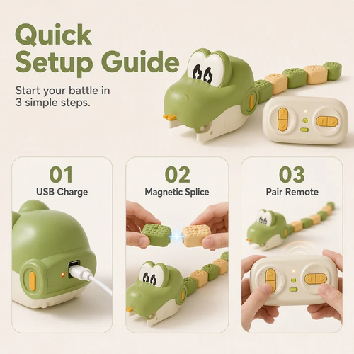 🐍2.4G Wireless Remote Control Magnetic Snake Battle Game-USB Rechargeable RC Game with Long Battery Life