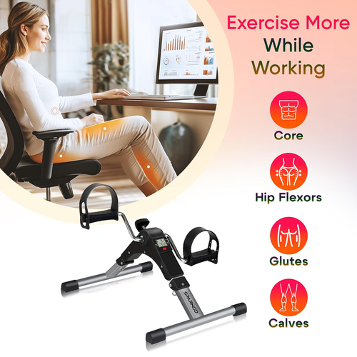Mini Cycle Pedal Exerciser with Adjustable Resistance & Digital Display – Home Exercise Bike for Legs & Arms