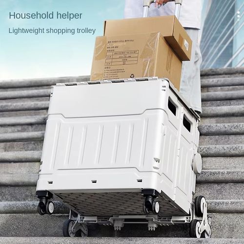 8-wheel Folding Portable Utility Rolling Cart with Large Storage Capacity