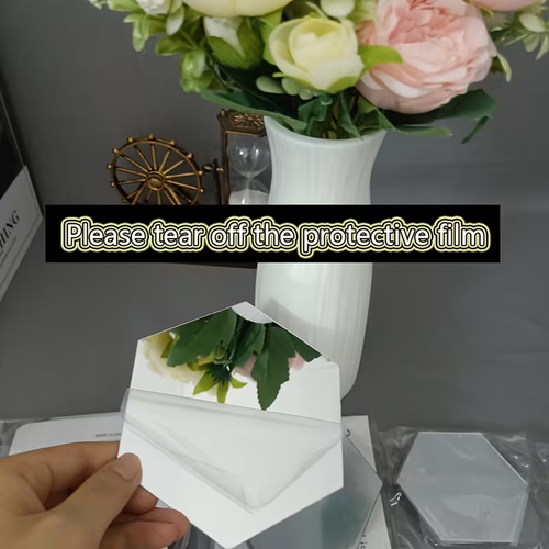 12pcs Self-Adhesive Hexagonal Acrylic Mirror Wall Stickers