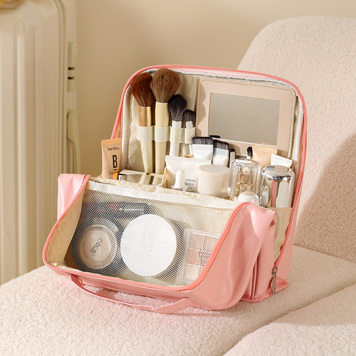 Standing Waterproof Makeup Bag – Portable, Large Capacity