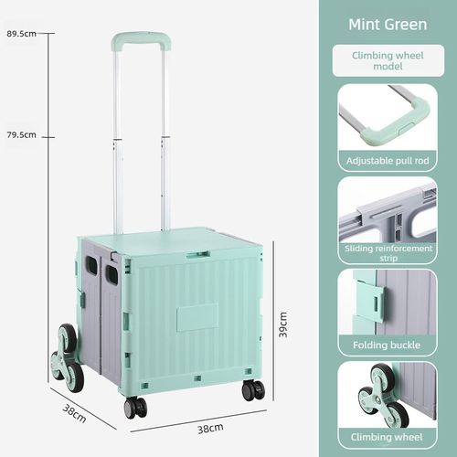 8-wheel Folding Portable Utility Rolling Cart with Large Storage Capacity