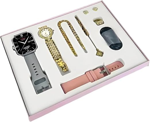 Smart Watch 8 in 1 Necklace Earrings Bracelet Ring Luxury Jewelry Smartwatch
