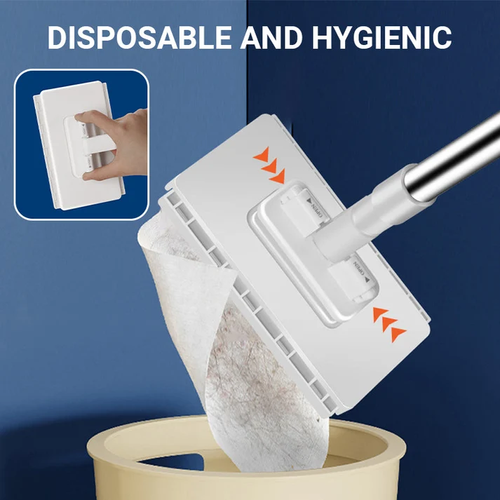 💧Disposable Dust Mop with 4 Reusable Cloths✨ Lightweight Floor Dusting Mop For Hardwood Tile Floors
