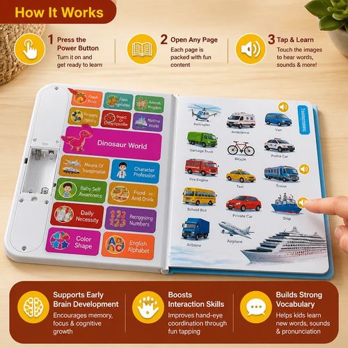 Interactive English Sound Book for Kids - Tap & Listen - Fun & Easy Early Learning