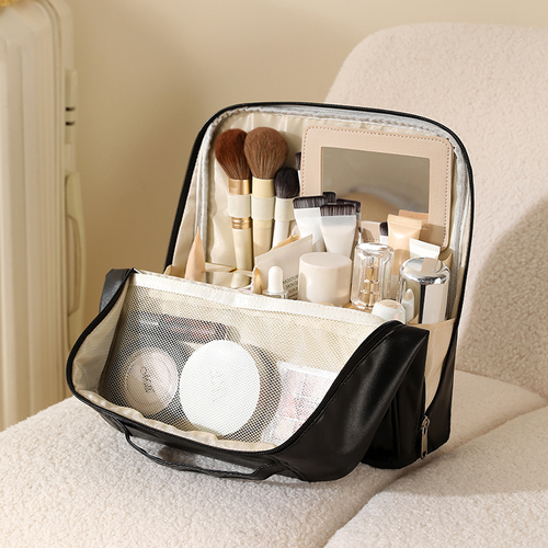 Standing Waterproof Makeup Bag – Portable, Large Capacity