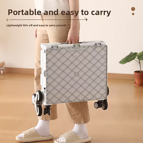 8-wheel Folding Portable Utility Rolling Cart with Large Storage Capacity