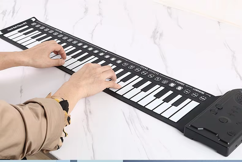 49-Key Roll-Up Piano Portable Fold Electronic Organ Keyboard Musical Instrument for Adult Children Beginner