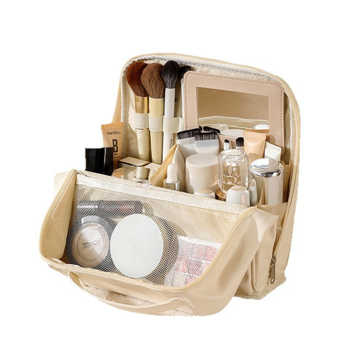 Standing Waterproof Makeup Bag – Portable, Large Capacity