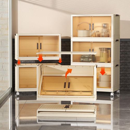 Wheeled, installation-free, foldable, large-capacity, multi-functional storage rack