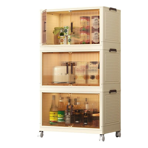 Wheeled, installation-free, foldable, large-capacity, multi-functional storage rack