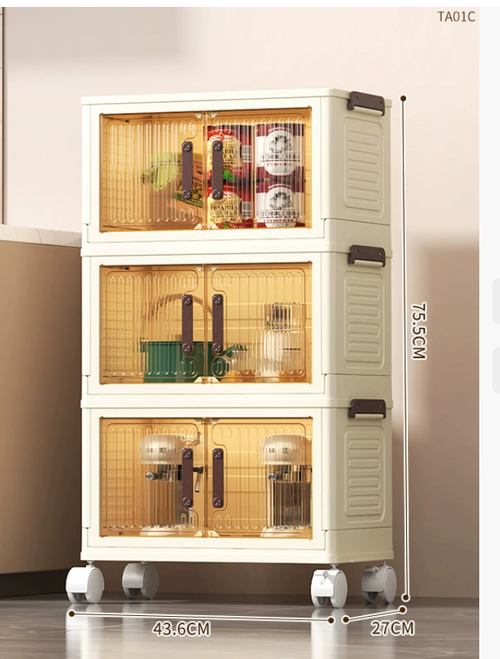 Wheeled, installation-free, foldable, large-capacity, multi-functional storage rack