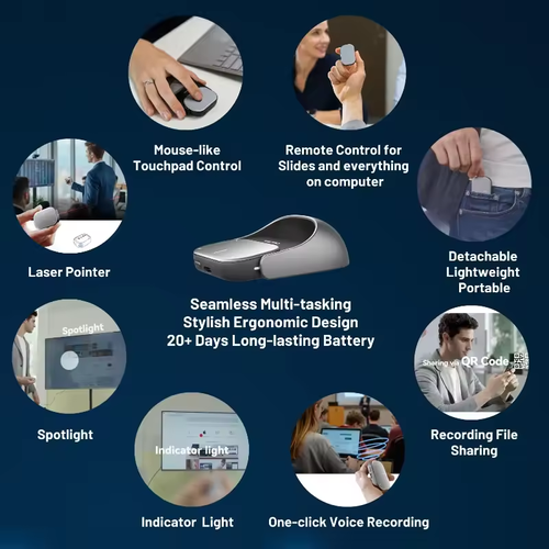 Detachable air mouse Wireless trackpad Integrated pocket Audio recording Customizable gaming mouse