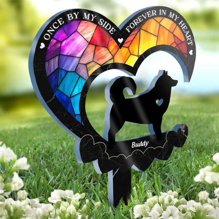 Custom Memorial Stained Style Acrylic Garden Stake - Gift for Pet Lovers