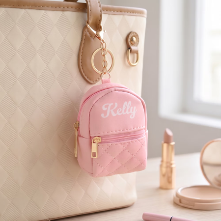 Personalised Multicolour Mini Name PU Leather Coin Earphone Bag Keyring Daily Use Birthday Anniversary Gift for Women