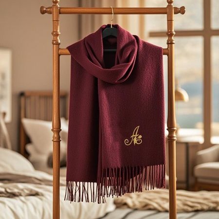 Personalised Embroidered Winter Scarf – Custom Name Christmas Gift For Her