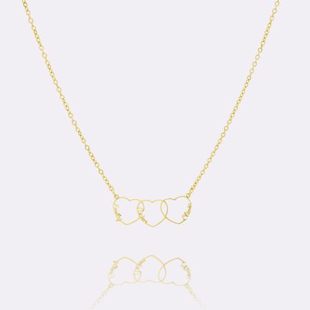 Personalised Heart Name Necklace – Custom 1–5 Names Family Gift