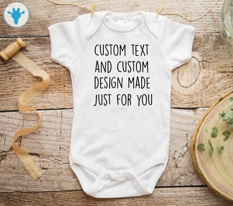Custom Text Baby Bodysuit, Personalized Gift, Personalized Bodysuit, Baby Girl Gift, Boho Baby Clothes, Baby Shower Gift