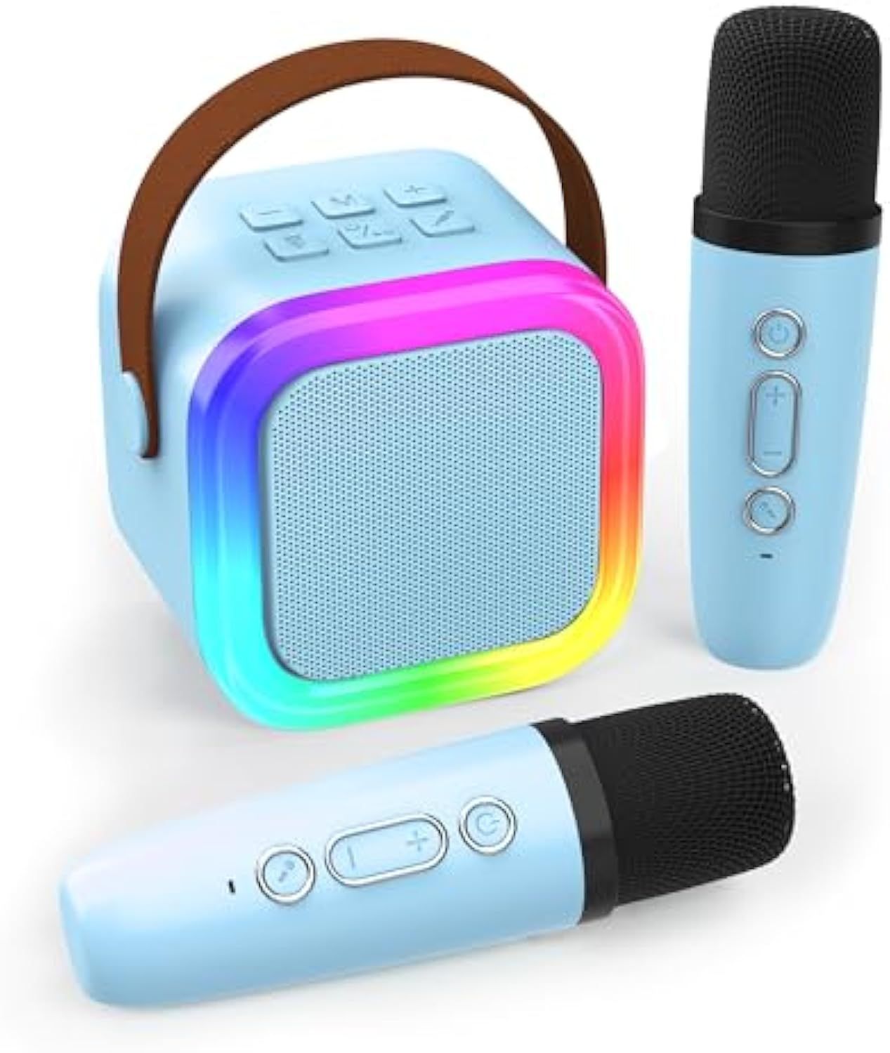 Mini máquina de karaoke, coluna Bluetooth com microfone sem fios