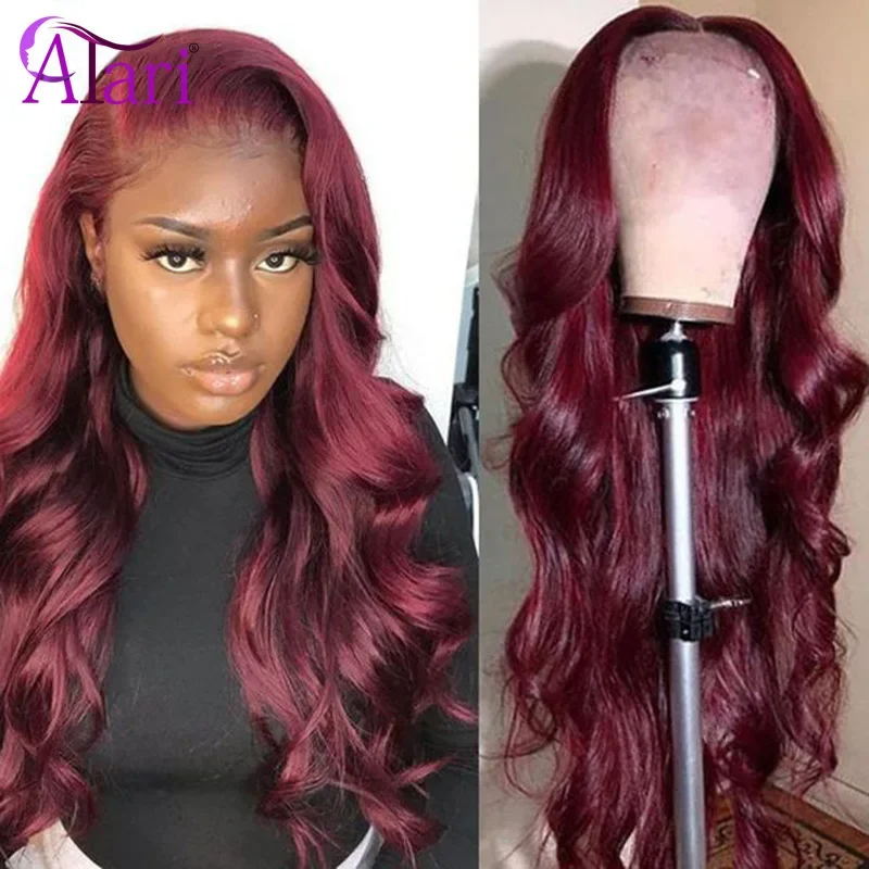 Perucas Longas Curly Burgundy European Brazilian Women's Wigs Produtos para Cabelo Natural