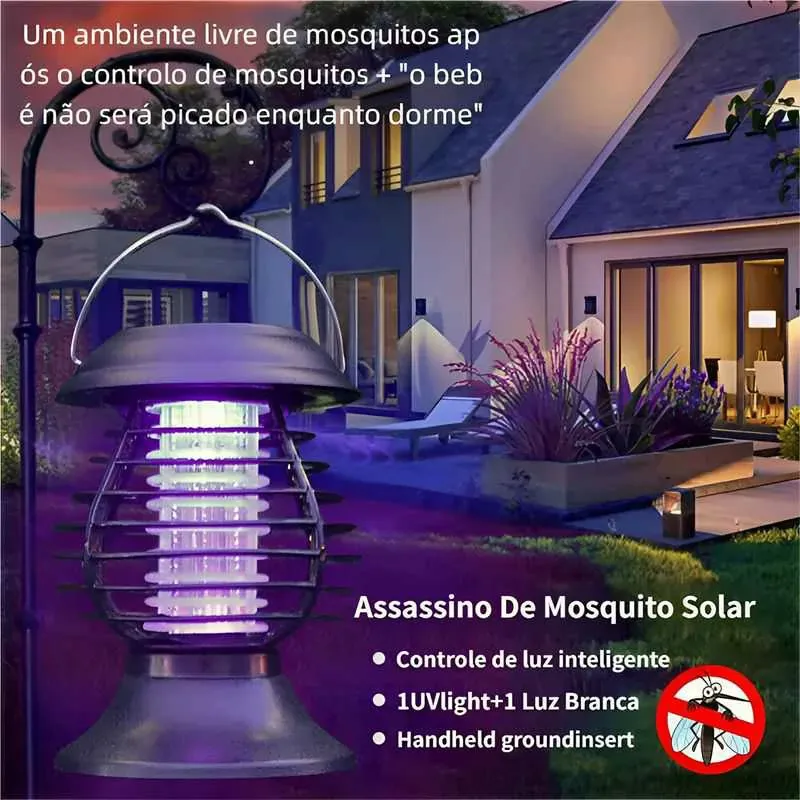 Lâmpada Solar Exterior para Matar Mosquitos - Pagamento na Entrega em Luanda