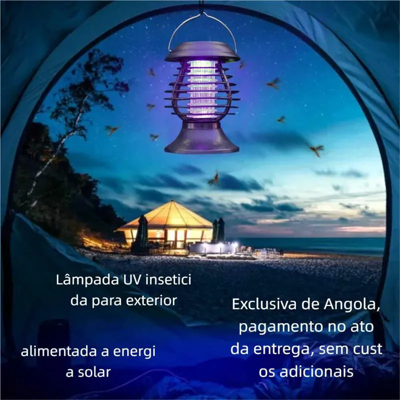 Lâmpada Solar Exterior para Matar Mosquitos - Pagamento na Entrega em Luanda