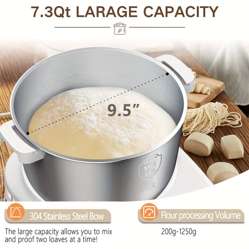 Electric dough mixer with fermentation function