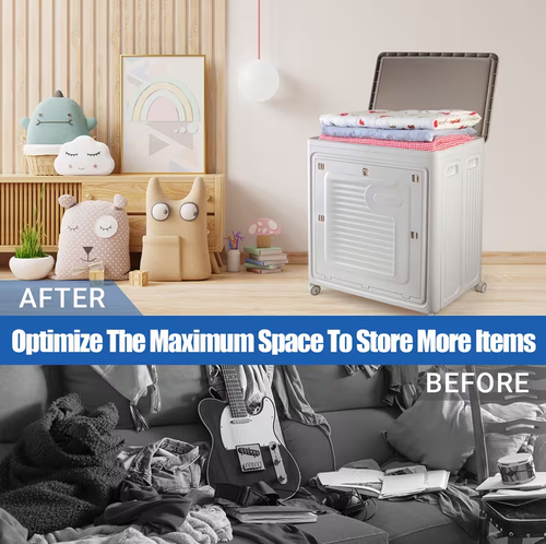 Large foldable plastic storage cabinet