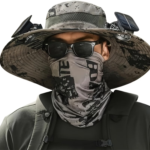 Electric solar-powered fan cap