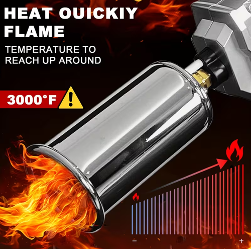 Propane grill torch with adjustable flame