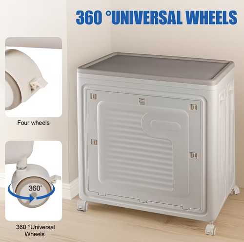 Large foldable plastic storage cabinet