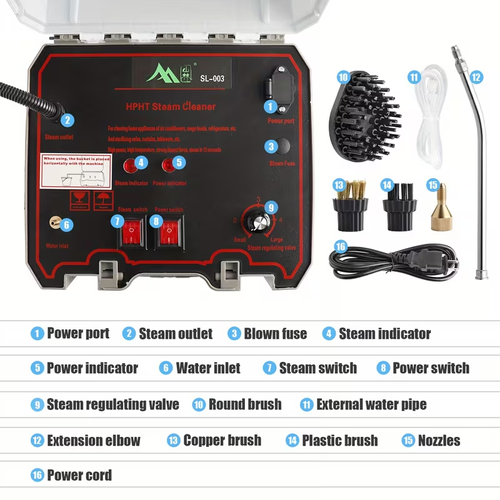 Handheld Car Detailing Cleaning Machine High Temp Steam Cleaner Household