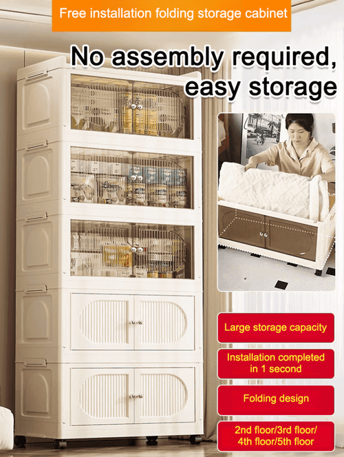 Free installation folding storage cabinet