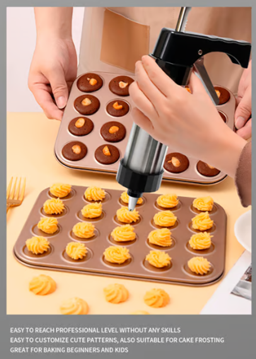 Stainless Steel Cookie Press Gun Kit