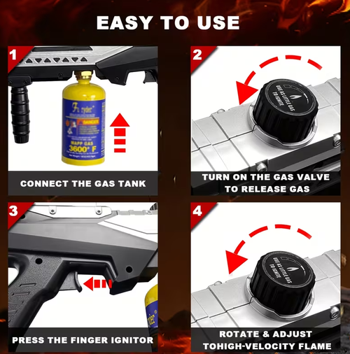 Propane grill torch with adjustable flame