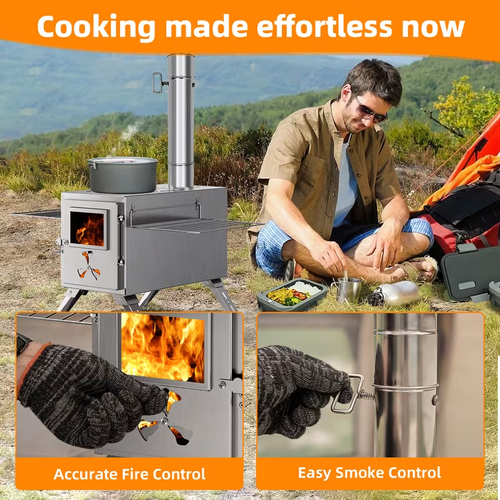 Portable wood-burning stove