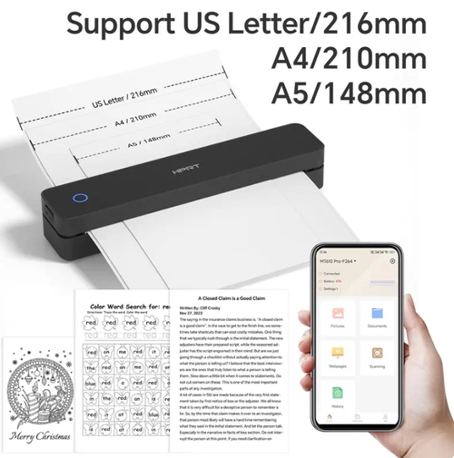 Inkless portable printer