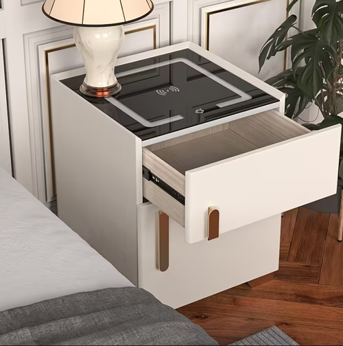 Large capacity bedside table with safe