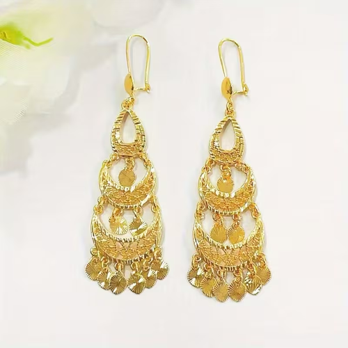 Dangle Earrings for Women, Featuring Plating, Vintage Copper Tassels, And a Bohemian Layered Design, Perfect As a Bridal Gift for Weddings Or Parties