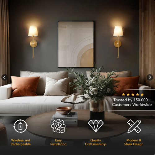 Remote control wireless wall lamp