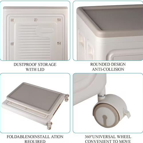 Large foldable plastic storage cabinet